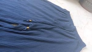 Blue Pleated Palazzo Pants