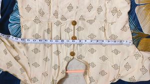 Cream Printed Anarkali Kurta