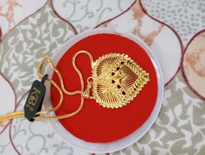 Gold Heart Pendant with Chain