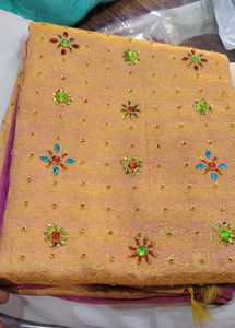 Handwork Kanjeevaram Pink Saree