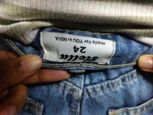 Wide Leg Blue Denim Jeans