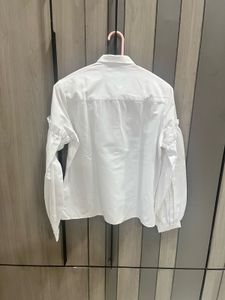 White Statement Sleeve Blouse