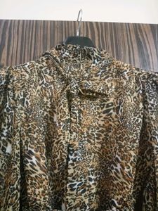 Leopard Print Jumpsuit with Belt
