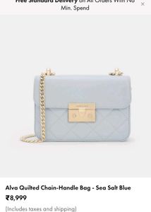 Charles &amp; Keith ALVA quilted sling - Sea salt blue