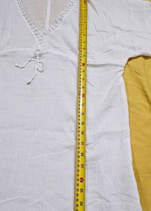 M&amp;S White Boho Lace Trim Top  Size fits L–X