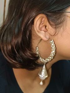 4 Sets Of Vintage Silver Floral Dangle Earrings