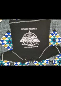 Black Graphic Print short Sleeve Top