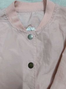 Cute Pink Ruffle Hem Jacket