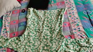 Green Leaf Print Kurta
