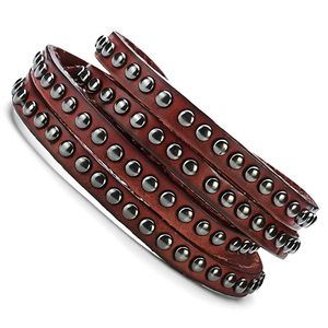 Edgy Studded Leather Cuff Bracelets Combo