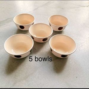 Set of 5 Melamine Bowls