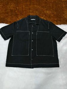 New ZARA Black Short Sleeve Shirt