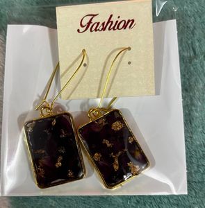 Floral Resin Drop Earrings only 1 pair