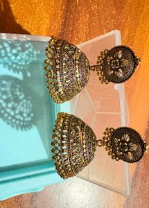 Antique Gold Jhumka Earrings