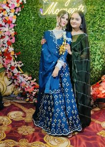 Elegant Blue Embroidered Lehenga Choli