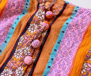 Boho Print Peplum Blouse