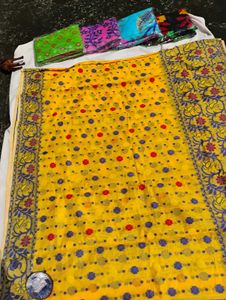 Vibrant Yellow Handloom Saree
