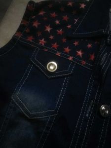 Stylish Denim Vest with Star Accents