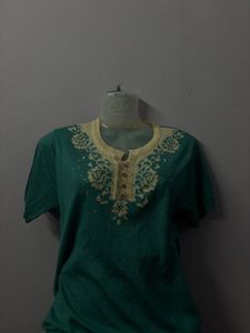 Beautiful Teal Embroidered Kurta🩵✨
