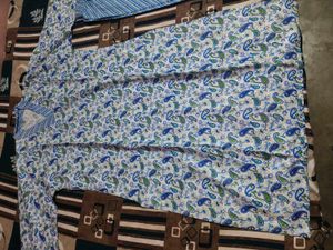 Blue Paisley Print Kurta Set