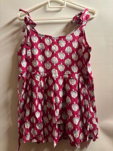 Stylish Pink Printed Cotton Kurti