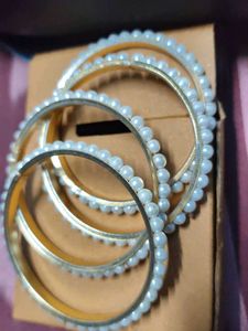 Elegant Pearl Bangles Set