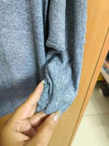 Grey Melange 3/4 Sleeve Top