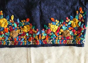 Embroidered Navy Blue Blouse