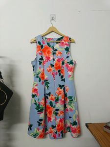 Vibrant Floral Print Sleeveless Dress