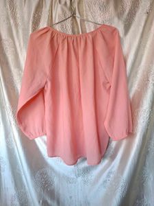 Peach Blouse with Bell Sleeves