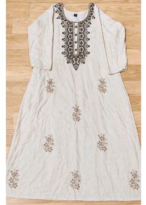 Off White Embroidered 3-Piece Suit Set