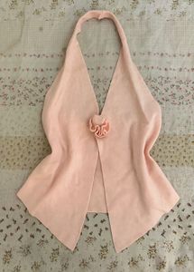 Pink Halter Neck Top with Flower