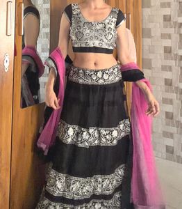 Silver &amp; Black Lehenga for Sale ✨