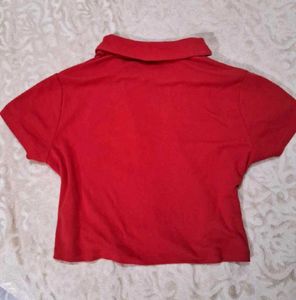 FOREVER 21 cropped red shirt