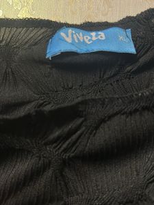 Black Textured Long Sleeve Top