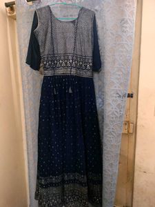 Embellished Navy Blue Anarkali Gown
