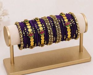 Stunning Purple &amp; Gold Bangles