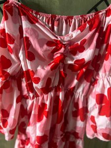L Chic Pink Floral Ruffle Dress