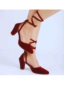 Maroon Heel With Straps- size 6