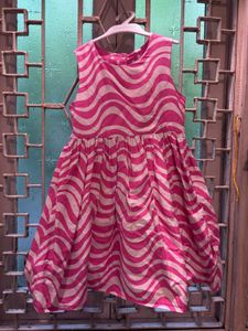 Pink & White Swirl Dress for Girls