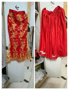 combo of two red skirts