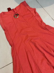 Stylish Coral A-Line Dress