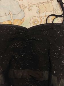 Sparkly Black Assymetrical Y2k Top