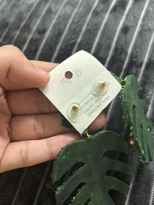 Unique Beaded Leaf Earrings Set