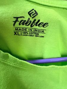 Fabflee tshirt(2) Teal &amp; Flourosent green