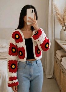 Granny Square handmade Crochet Cardigan