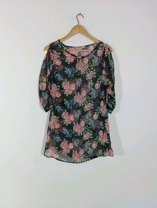 Black Printed Casual Top (Women)
