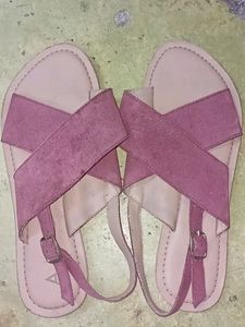 AJIOStrappy Flat Sandals with Sling Back