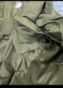 Stylish Olive Green Kurta Set with Mirror Work