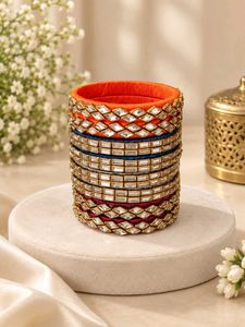 Set of Embellished Silk Thread Bangles
